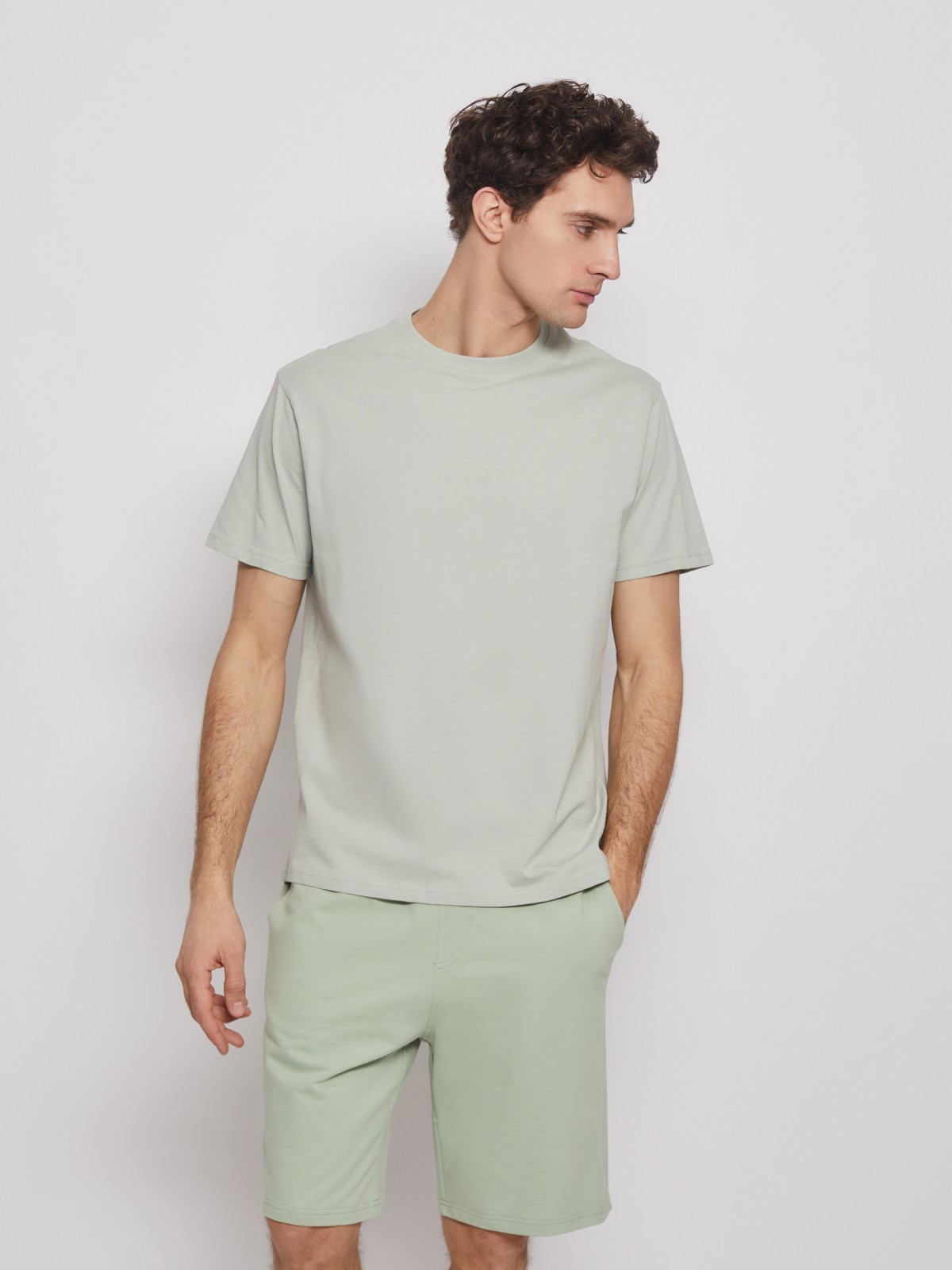 

Футболка мужская Zolla 21224328Q122 зеленая S, 21224328Q122