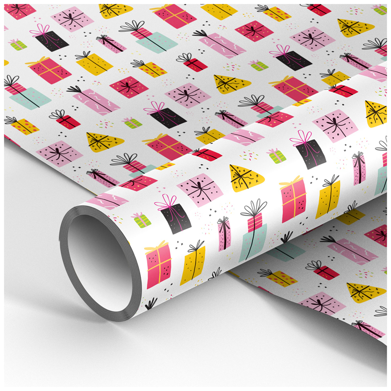 

Упаковочная бумага MESHU "Present", 70*100см, 70г/м2, крафтовая, Белый