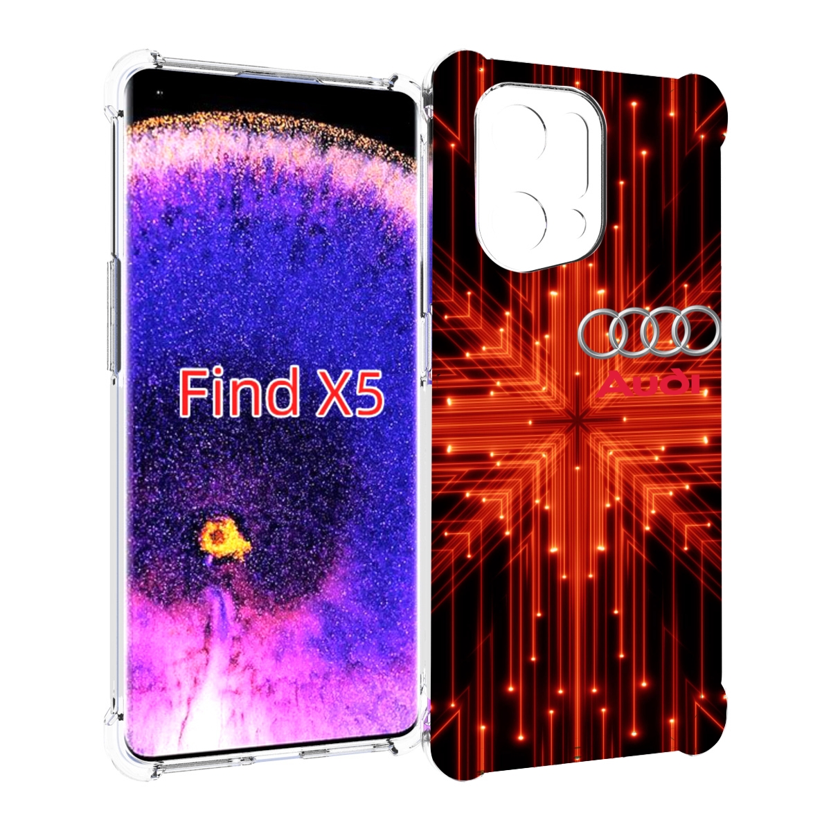 

Чехол MyPads Ауди-на-неоновом-фоне для Oppo Find X5, Прозрачный, Tocco