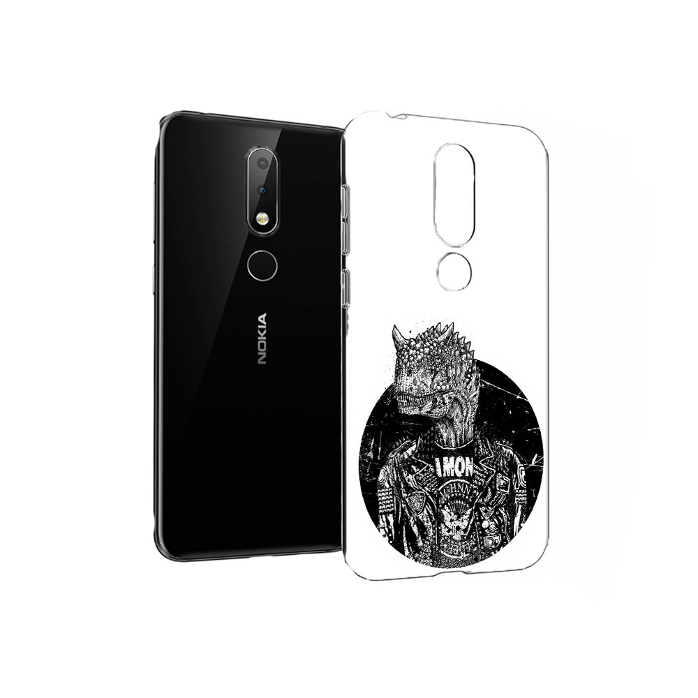 

Чехол MyPads Tocco для Nokia X6 динозавр в куртке (PT115295.99.328), Прозрачный, Tocco
