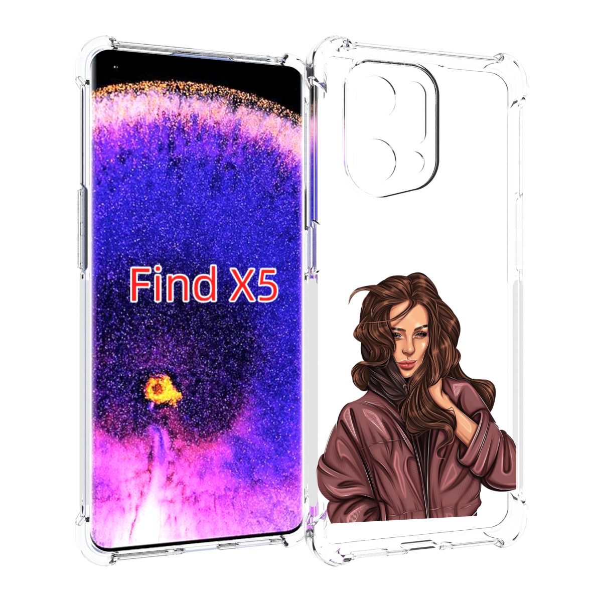 

Чехол MyPads Арт-рисунок-девушки для Oppo Find X5, Прозрачный, Tocco