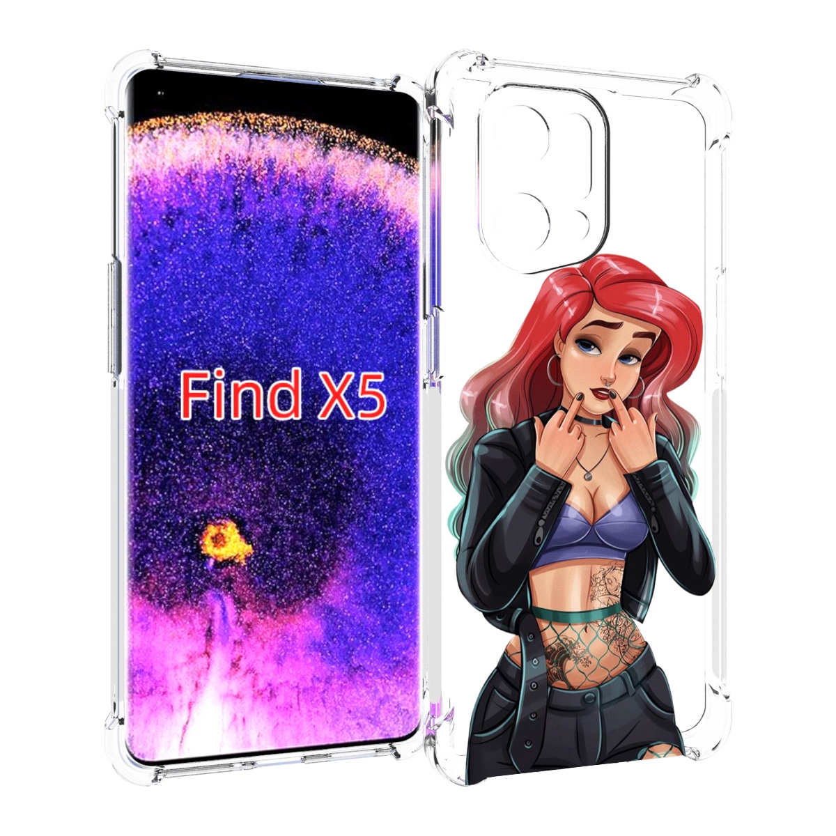 

Чехол MyPads Ариэль-русалочка-готика для Oppo Find X5, Прозрачный, Tocco
