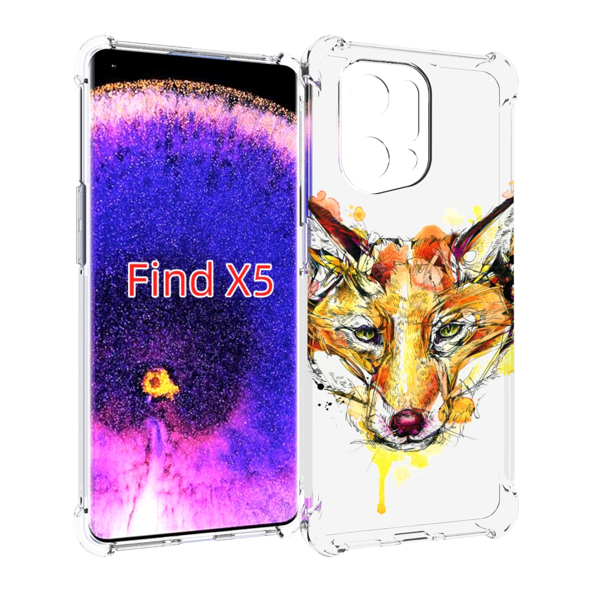

Чехол MyPads Акварельная лиса для Oppo Find X5, Прозрачный, Tocco