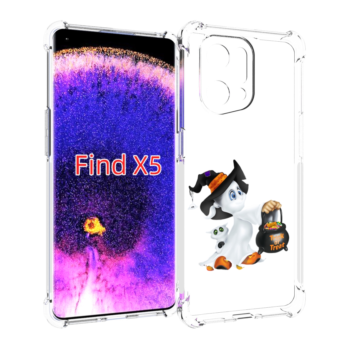 

Чехол MyPads Маленький призрак для Oppo Find X5, Прозрачный, Tocco