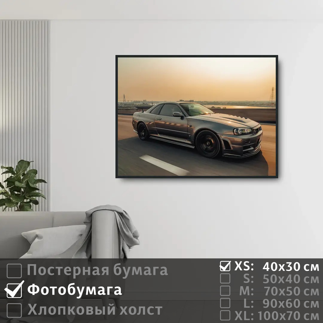 

Постер на фотобумаге ПолиЦентр Ниссан машина на стену 40х30 см, НиссанМашинаНаСтену