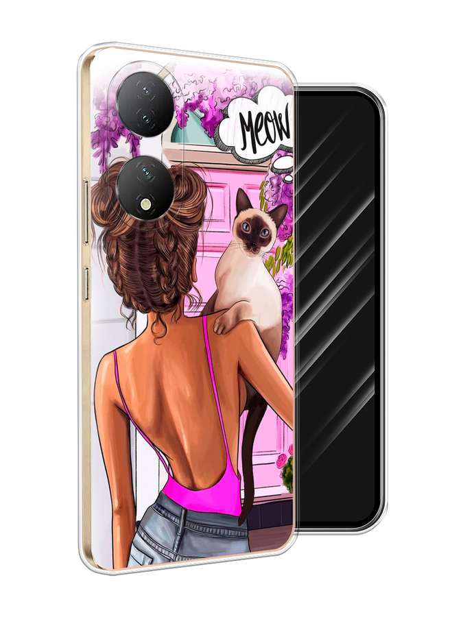 

Чехол Awog на Vivo Y100 "Девушка с кошкой", Розовый;коричневый, 268250-1