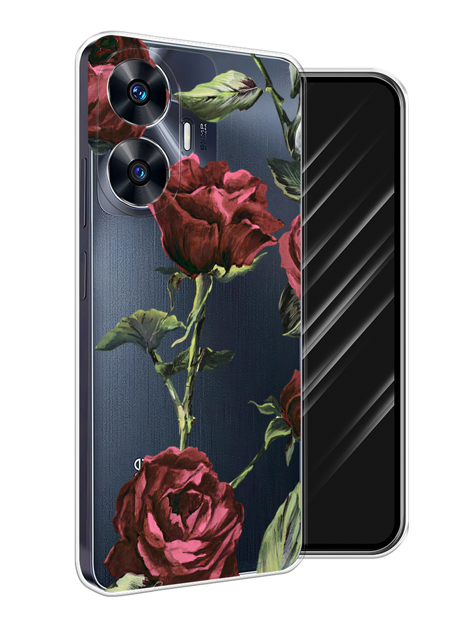 

Чехол Awog на Realme C55 "Бордовые розы фон", Бордовый, 2513850-1