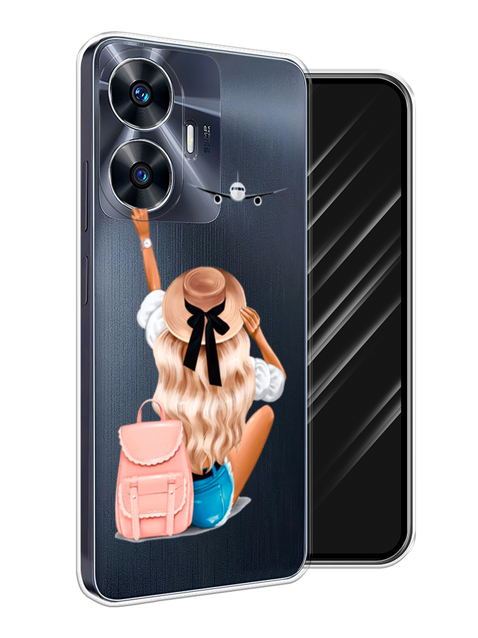 

Чехол Awog на Realme C55 "Автостопом самолетом", Бежевый;белый, 2513850-1