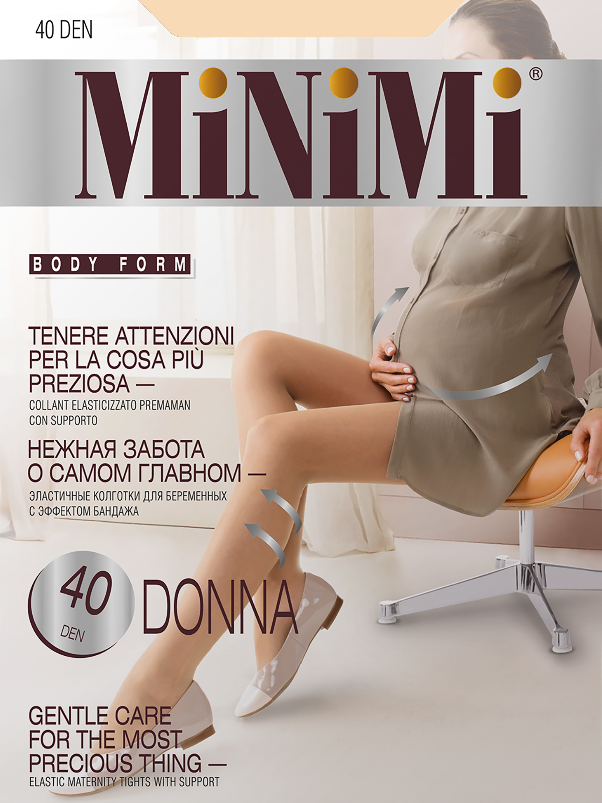 Колготки для беременных женские Minimi Basic  DONNA 40 телесные 4 (L)