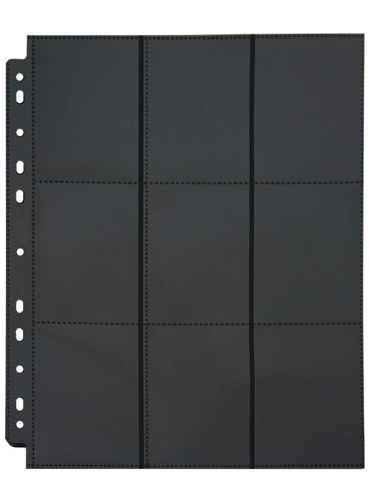 Листы для альбома Unicorn UPageBlack чёрные под 9 карт, 224x289 мм, 50 штук лист стикеров 13 карт куромаку земля королей