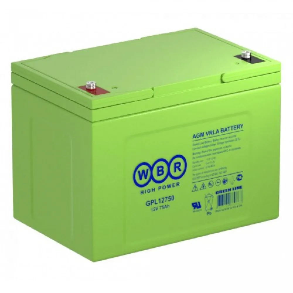 

Аккумулятор для ИБП WBR GPL12750 75 А/ч 12 В, WBR GPL12750
