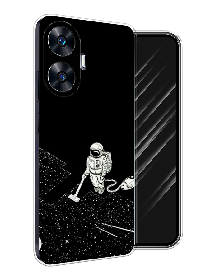 

Чехол Awog на Realme C55 "Космонавт с пылесосом", Белый, 2513850-1
