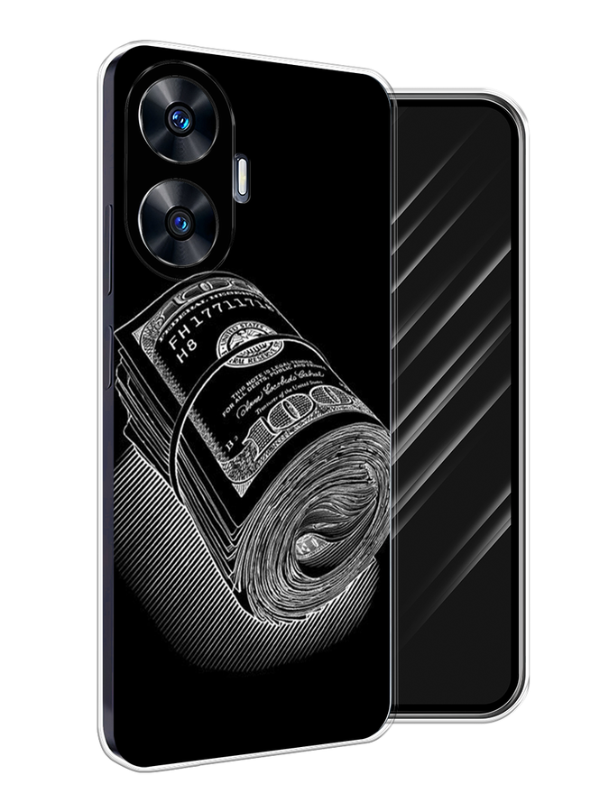 

Чехол Awog на Realme C55 "Кубышка денег", Черный;серебристый, 2513850-1