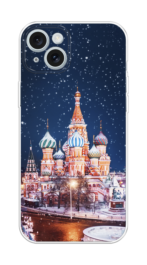 

Чехол на Apple iPhone 15 Plus "Москва 1", Коричневый;синий;белый, 15650-1