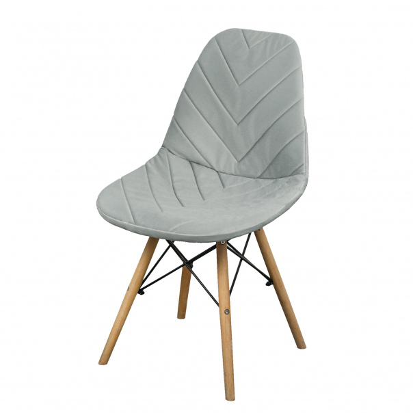 

Чехол на стул Eames DSW из велюра CHIEDOCOVER, 40х46, елка, светло-серый, EAMES03
