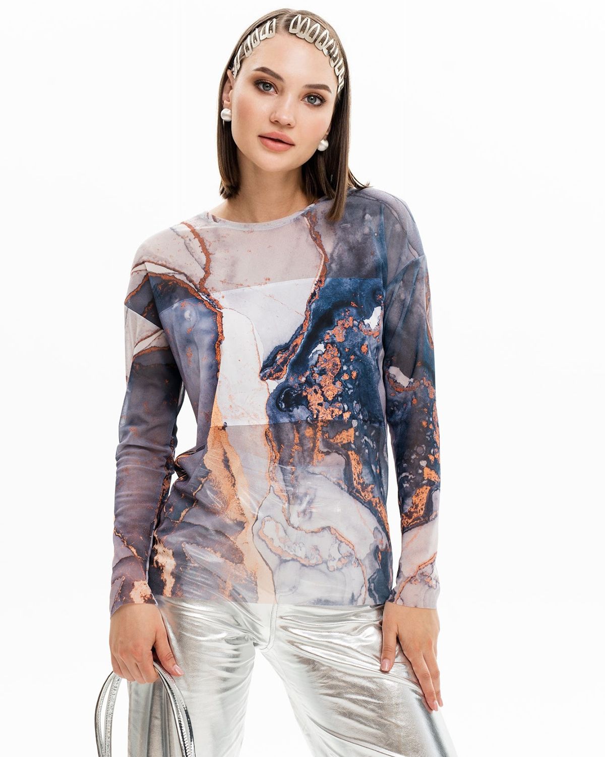 

Лонгслив женский SAHAR Art lab O457.3 серый 54-56 RU, O457.3