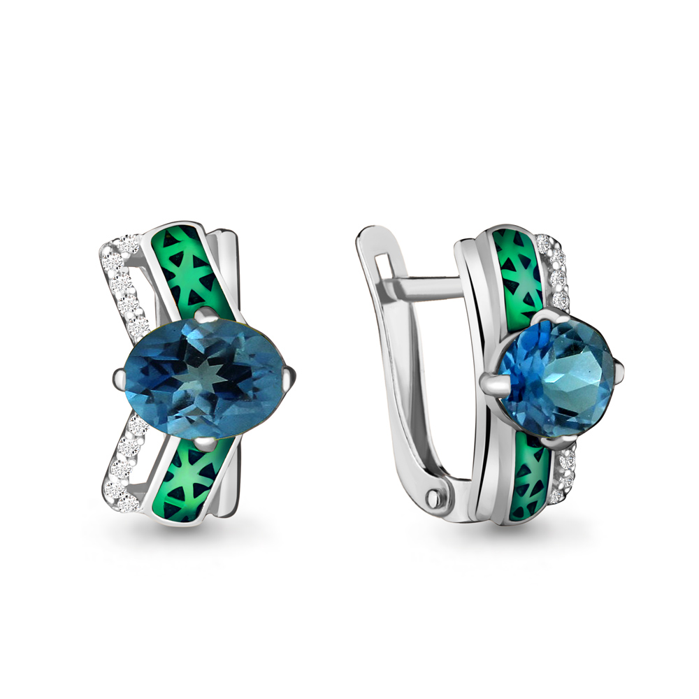 

Серьги из серебра с топазом Aquamarine 4465008А_925_р, 4465008А_925_р