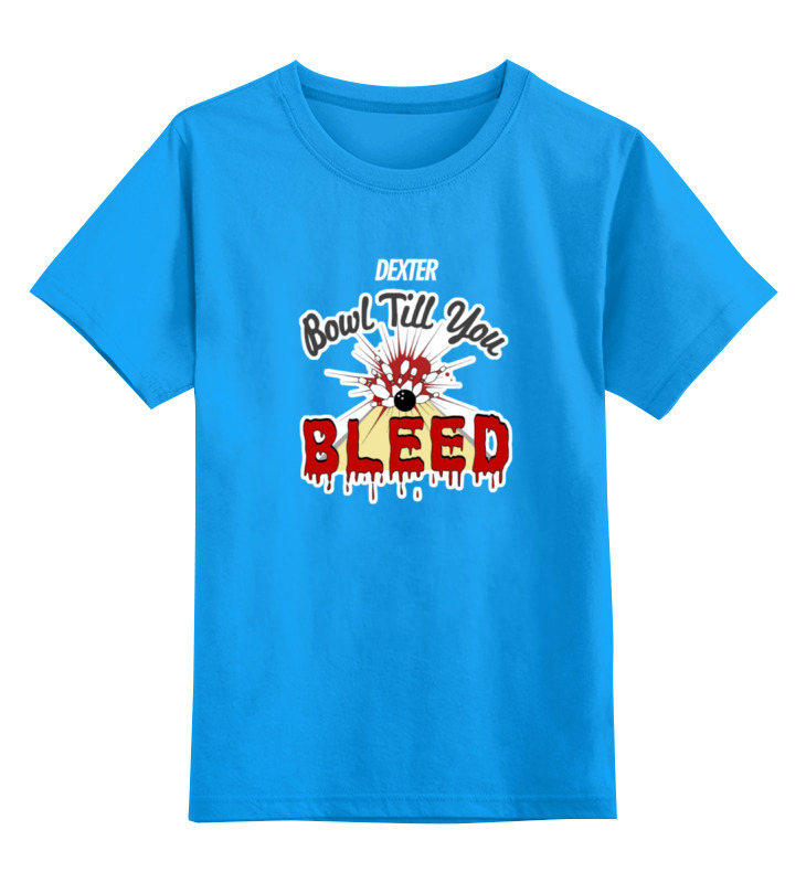 Голубая детская футболка Dexter от Printio размера 164.