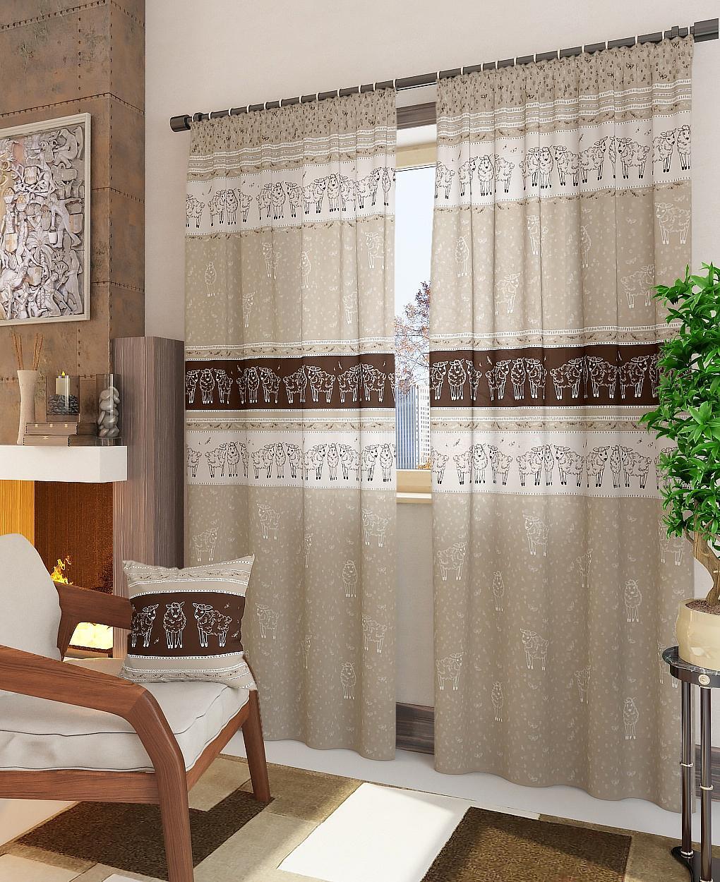 

Комплекты штор AT HOME Корти-К (коричн.) высота 260 см, ширина 150 см, Бежевый, 940314