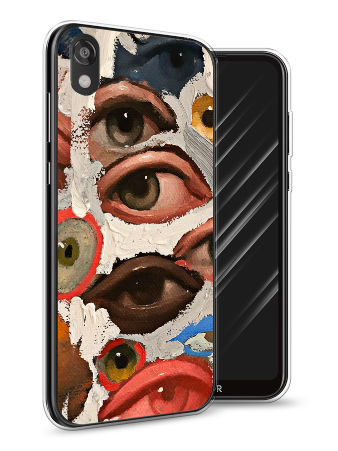 

Чехол Awog на Huawei Y5 2019 "Глаза масляная живопись", Серый;бежевый;красный, 69050-7