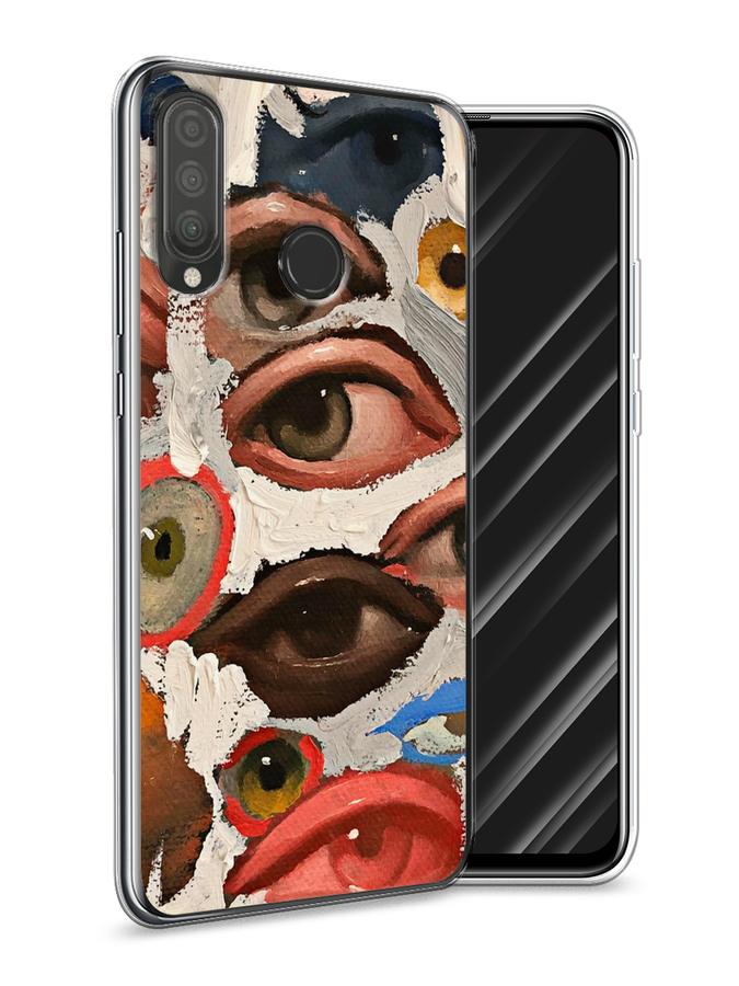 

Чехол Awog на Huawei P30 Lite "Глаза масляная живопись", Серый;бежевый;красный, 67950-7