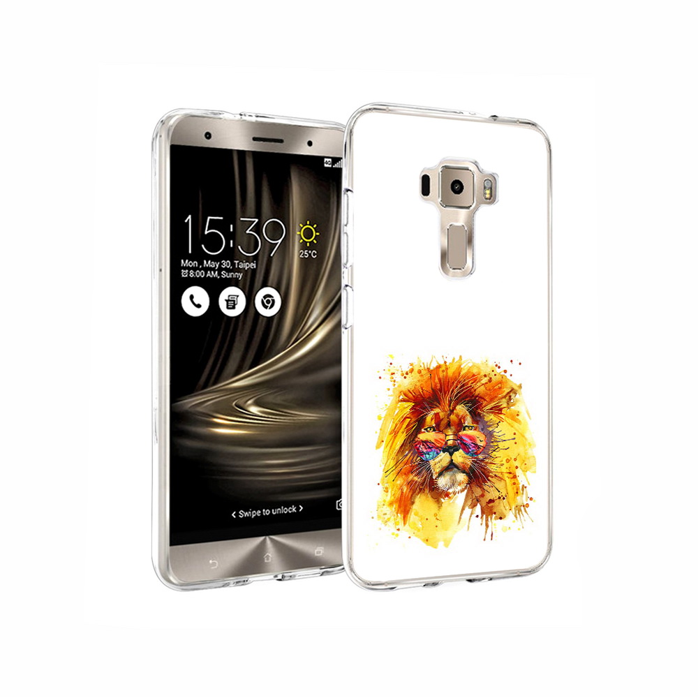 

Чехол MyPads Tocco для Asus ZenFone 3 лев в очках, Прозрачный, Tocco