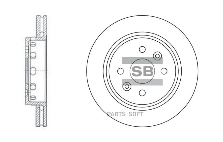 Диск Тормозной Передний Kia Shuma Ii Sd2016 Sangsin brake арт. SD2016