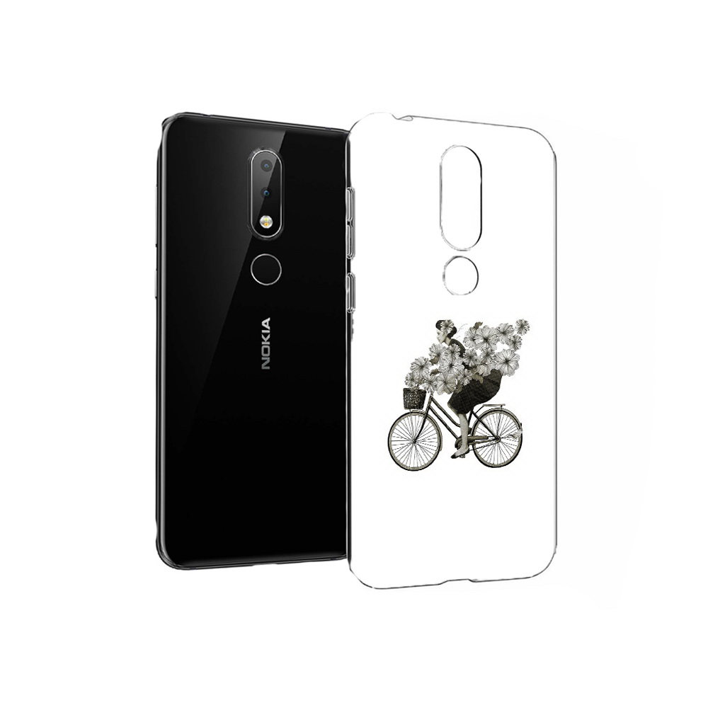 Чехол MyPads Tocco для Nokia X6 девушка на велосипеде с цветами (PT115295.99.307)