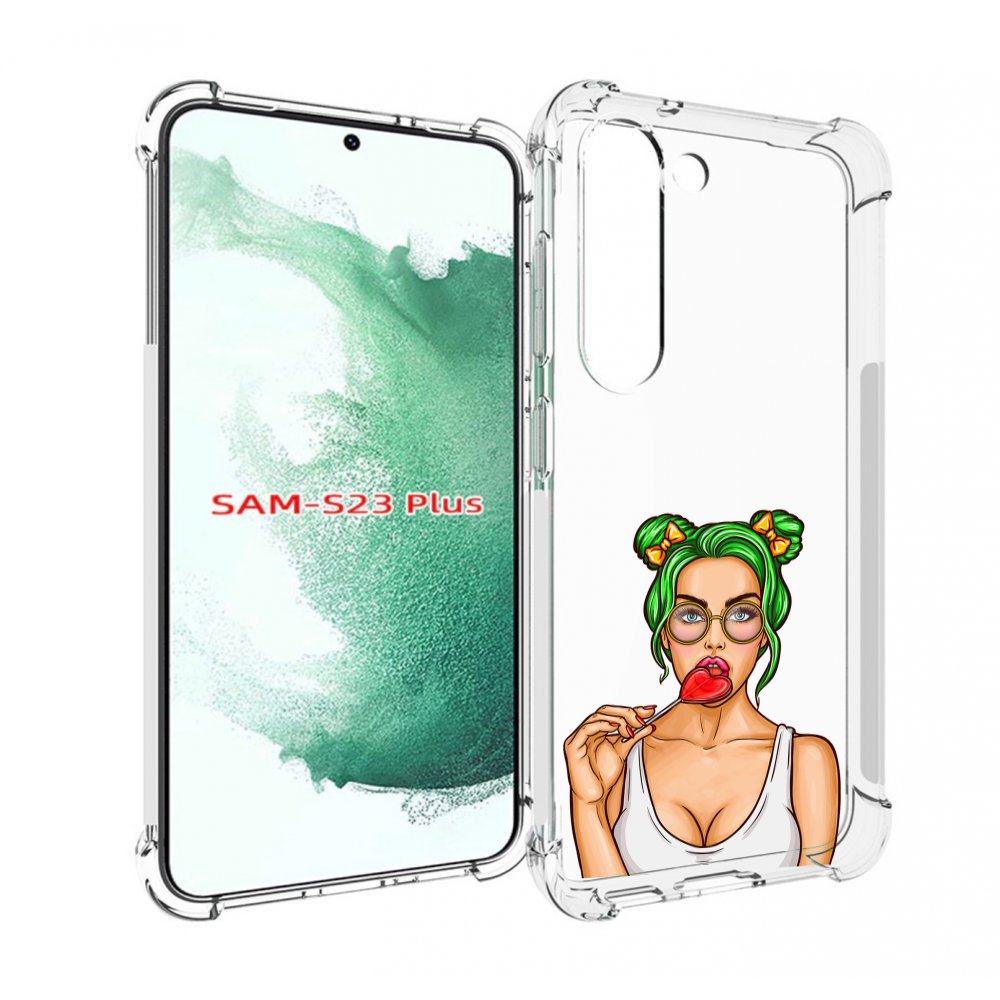 

Чехол MyPads девушка-с-чупачупсом-в-виде-сердца женский для Samsung Galaxy S23 Plus +, Прозрачный, Tocco