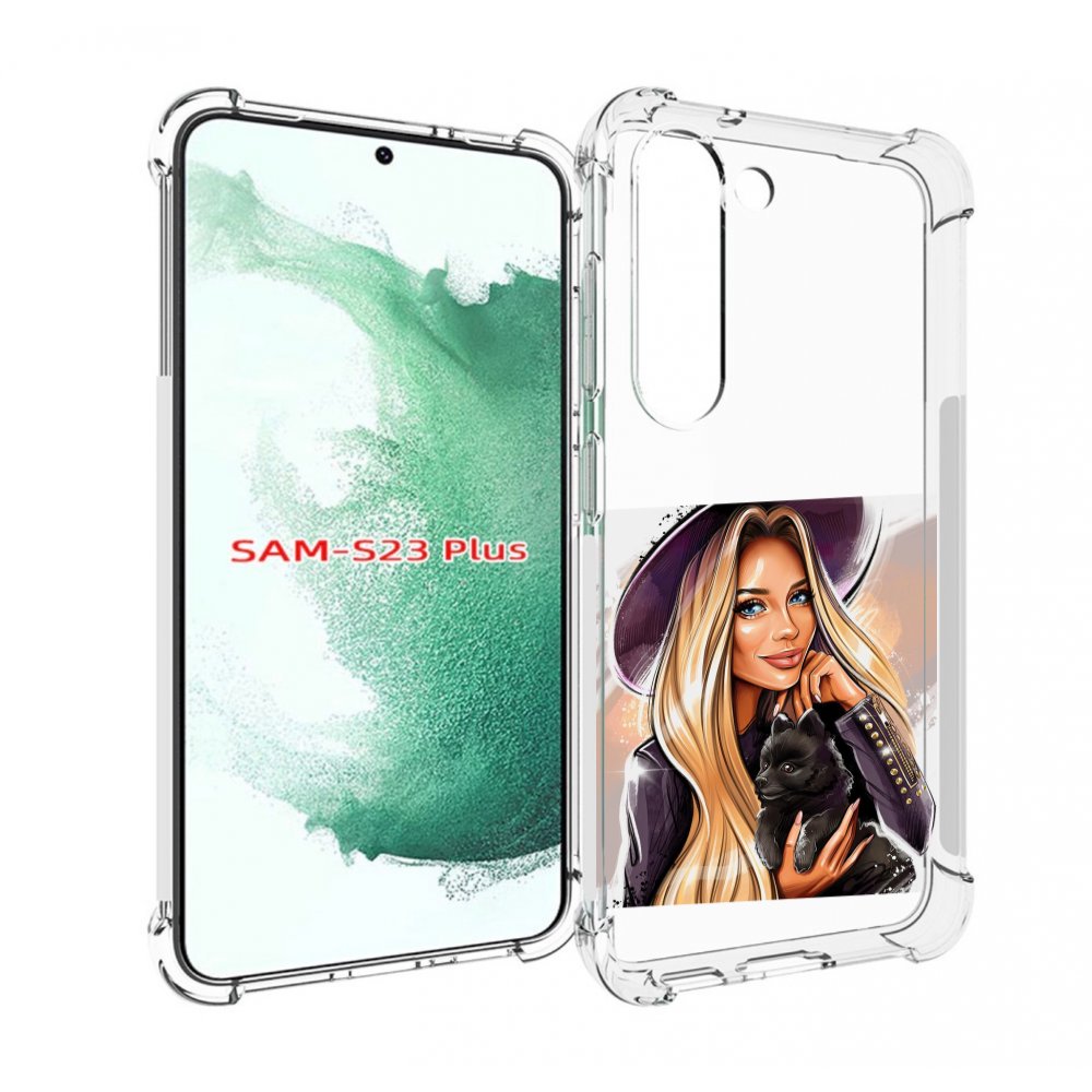 

Чехол MyPads девушка-с-черным-щенком женский для Samsung Galaxy S23 Plus +, Прозрачный, Tocco