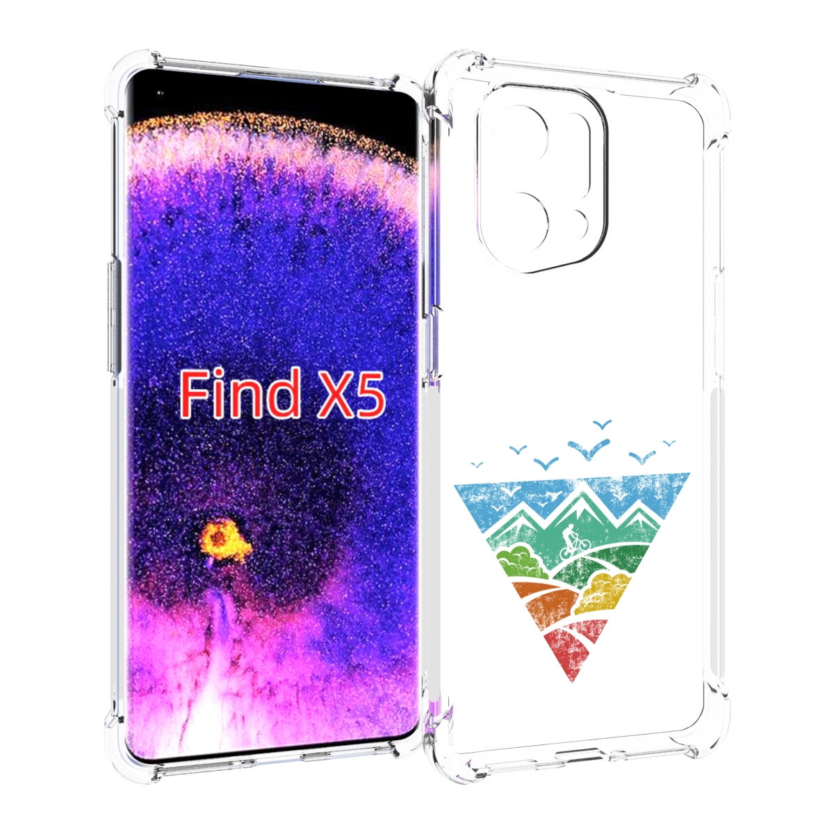 

Чехол MyPads Лес земля море чайки для Oppo Find X5, Прозрачный, Tocco