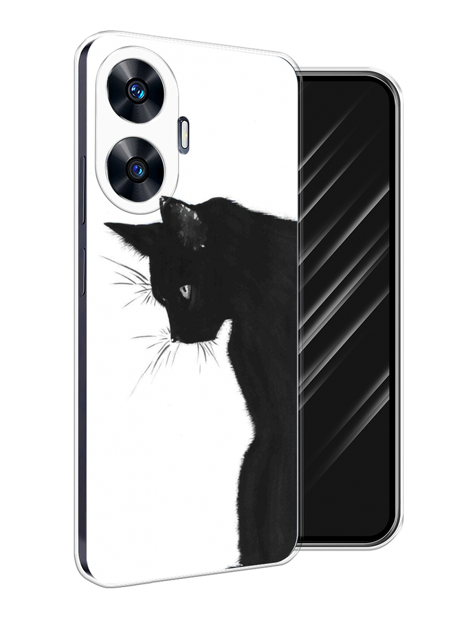 

Чехол Awog на Realme C55 "Black cat", Черный;белый, 2513850-1