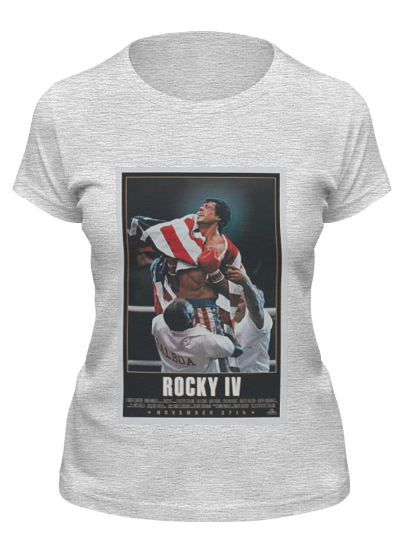 

Футболка женская Printio Rocky / рокки серая XL, Серый, Rocky / рокки