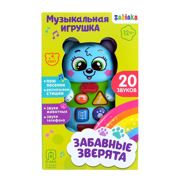 

Музыкальная развивающая игрушка Забияка Медвежонок 4122256, Голубой