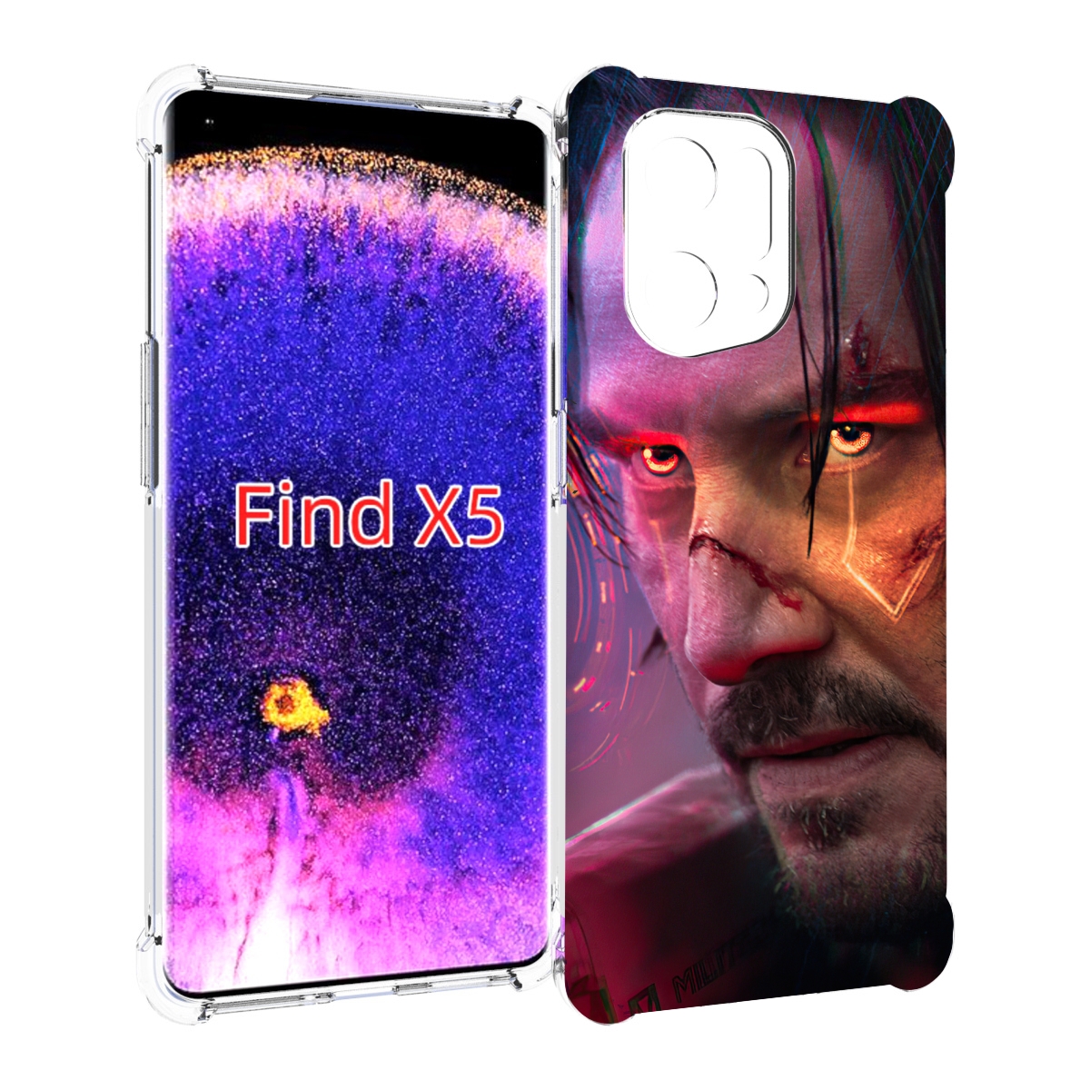 

Чехол MyPads cyberpunk 2077 Джонни Сильверхенд для Oppo Find X5, Прозрачный, Tocco