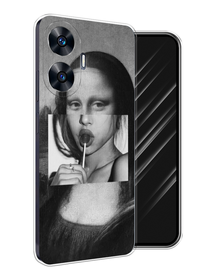 

Чехол Awog на Realme C55 "Mona Lisa sucking lollipop", Серый, 2513850-1