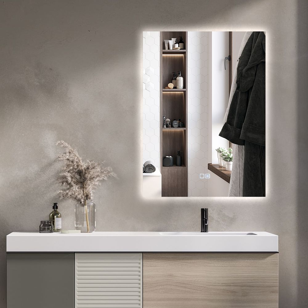 Зеркало для ванной Qwerty 120x80 прямоугольное вертикальное c подогревом зеркало belbagno kraft spc kraft 685 885 tch warm с подогревом