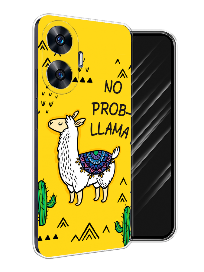 

Чехол Awog на Realme C55 "No probLLama", Желтый;черный;синий, 2513850-1
