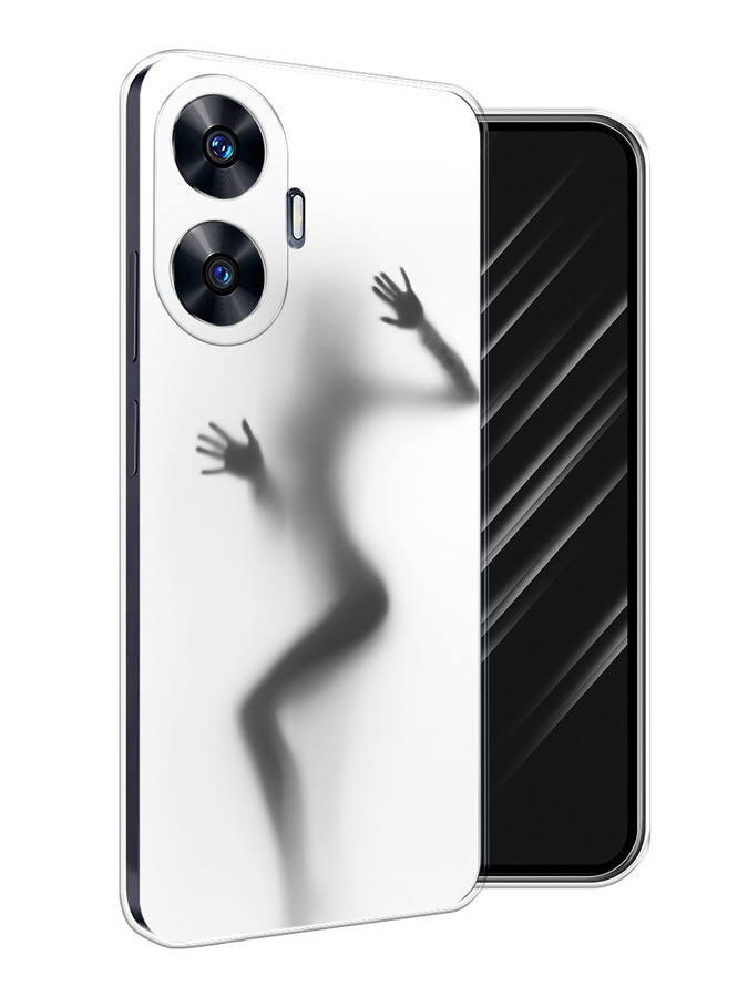 

Чехол Awog на Realme C55 "Девушка в душе", Серый;белый;черный, 2513850-1