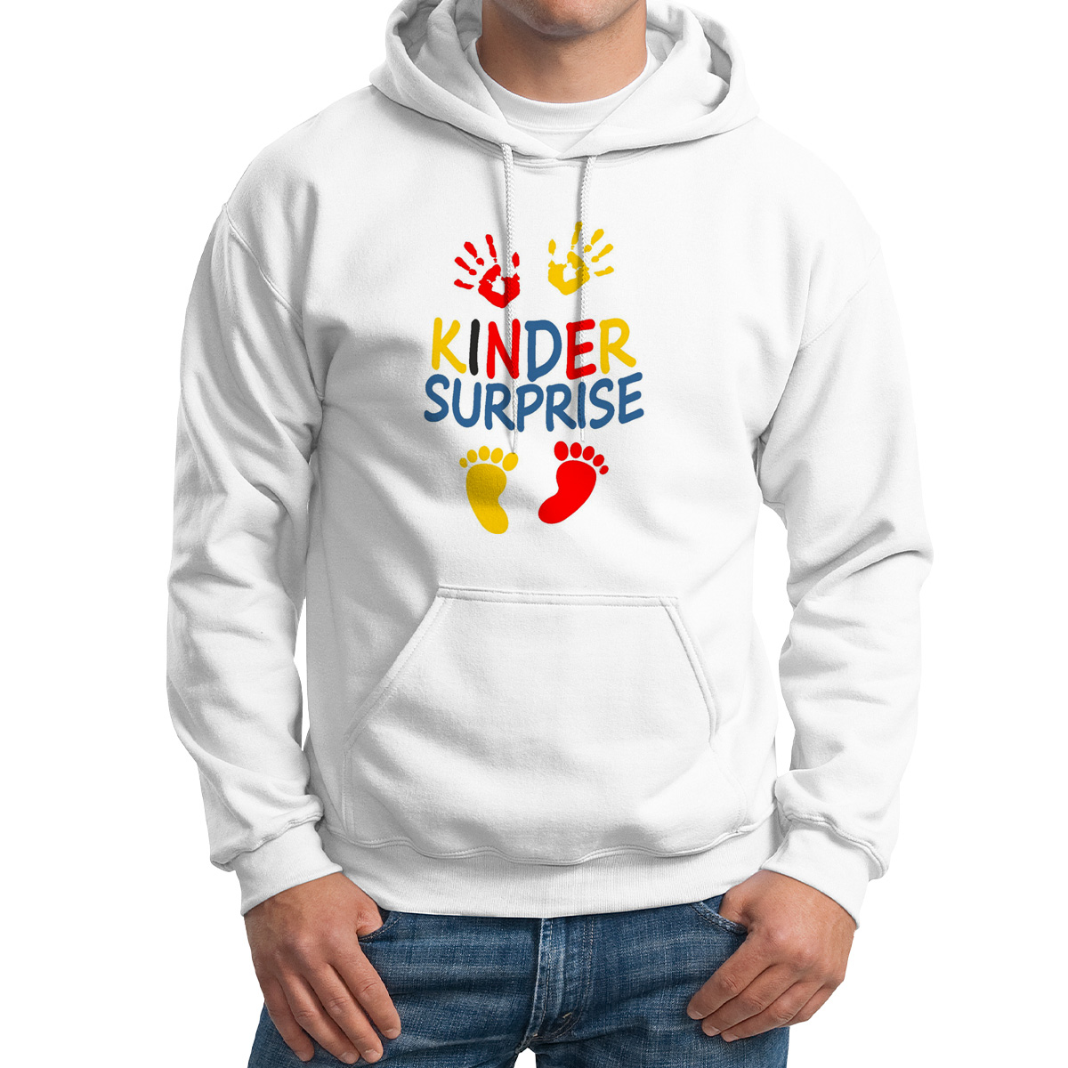 

Худи унисекс CoolPodarok Kinder surprise киндер сюрприз белое 48 RU, M0113556