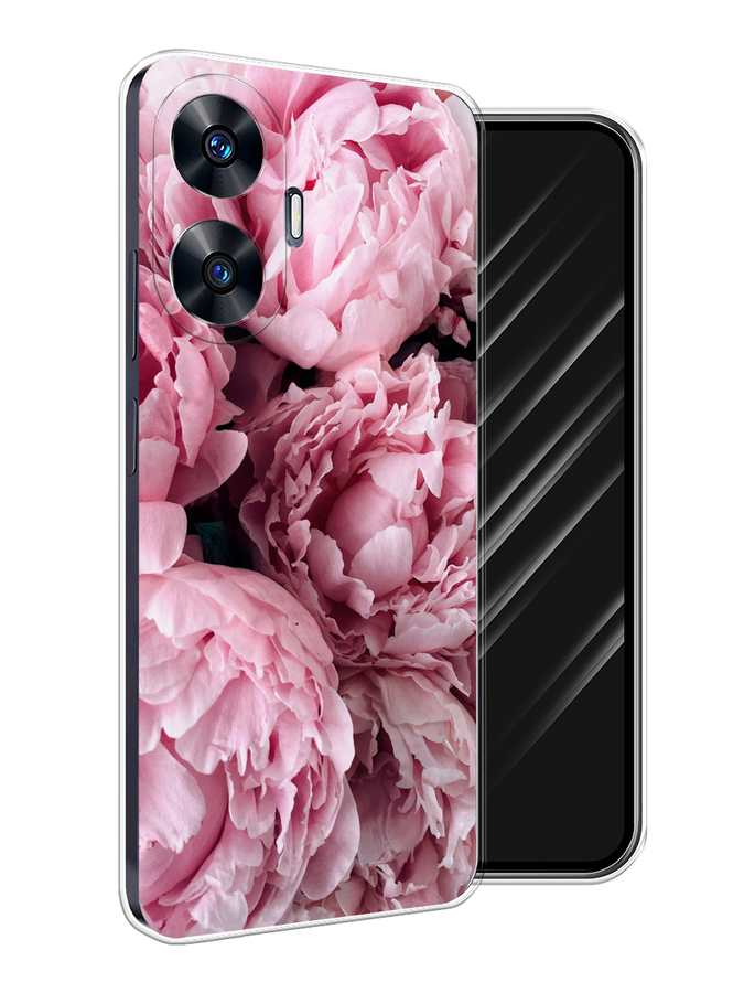 

Чехол Awog на Realme C55 "Нежные пионы", Розовый;черный;белый, 2513850-1