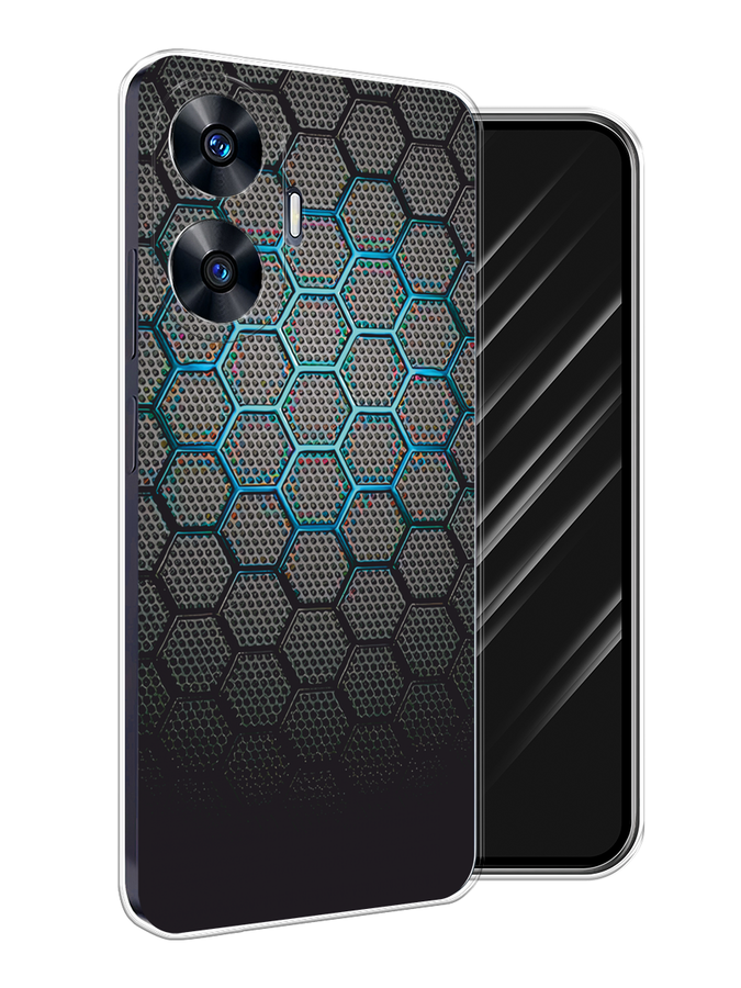 

Чехол Awog на Realme C55 "Бирюзовые соты", Бирюзовый;синий;черный, 2513850-1