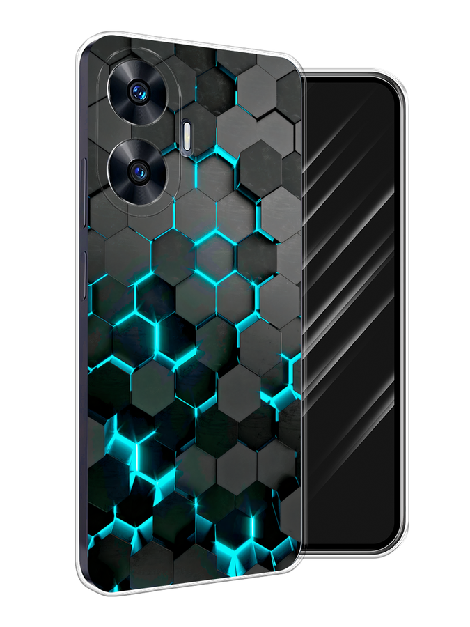 

Чехол Awog на Realme C55 "Соты бирюзовые", Черный;бирюзовый;синий, 2513850-1