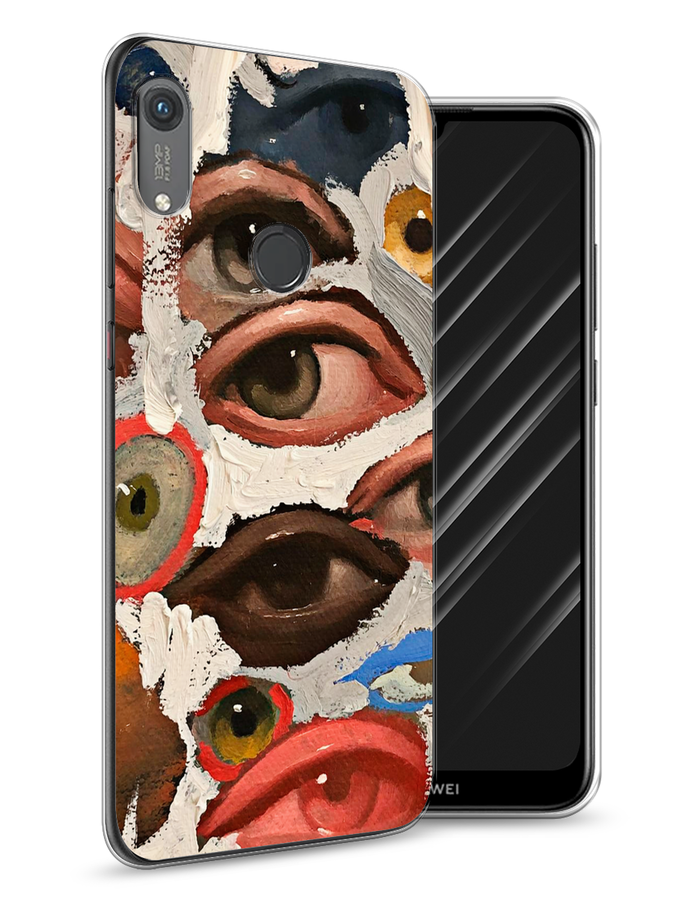 

Чехол Awog на Honor 8A (8A Pro/Prime) "Глаза масляная живопись", Серый;бежевый;красный, 68750-7