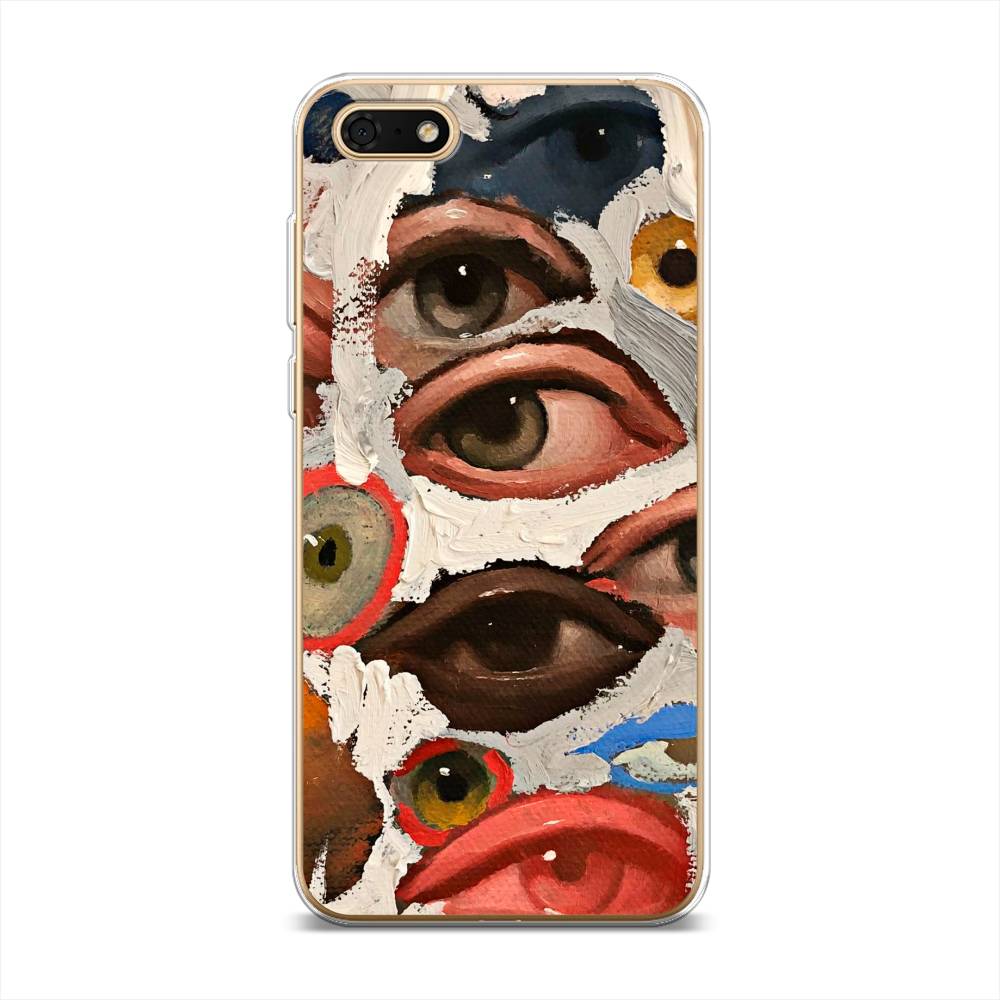 

Чехол Awog на Honor 7A Prime "Глаза масляная живопись", Серый;бежевый;красный, 6105850-7