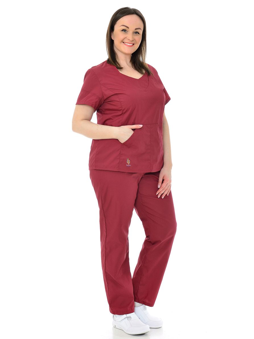 фото Костюм медицинский женский medicalwear киса 124 бордовый 46 ru