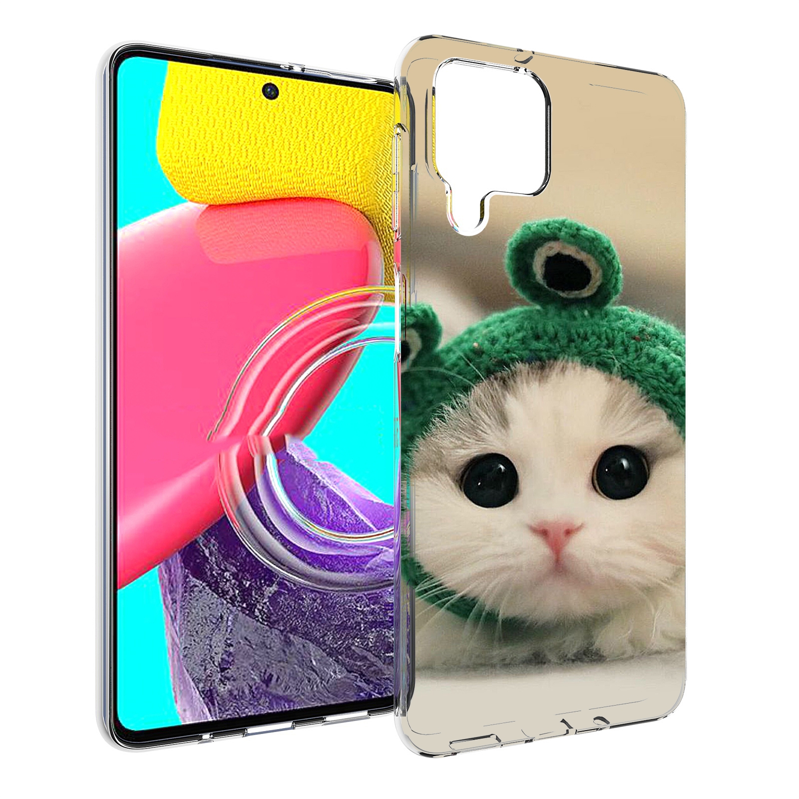 

Чехол Mypads Кот-Лягушка Детский Для Samsung Galaxy M53 (Sm-M536), Прозрачный, Tocco