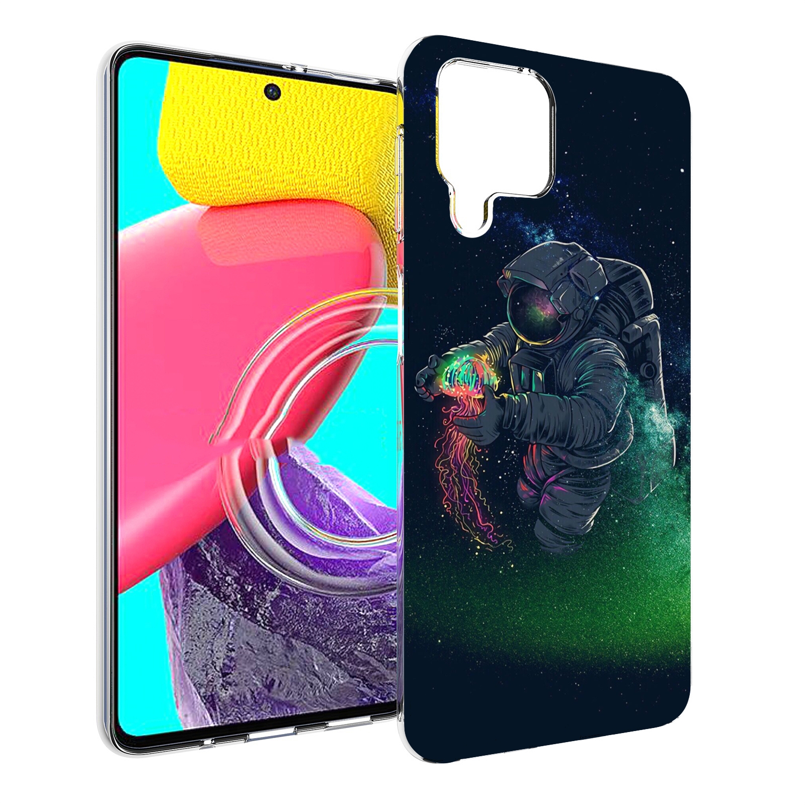

Чехол Mypads Космонавт-С-Оружием-Арты Для Samsung Galaxy M53 (Sm-M536), Прозрачный, Tocco