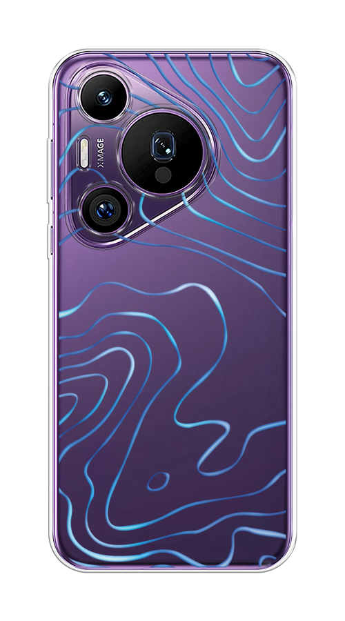 

Чехол на Huawei Pura 70 Pro/70 Pro Plus "Blue lines", Прозрачный;синий, 6124150-1