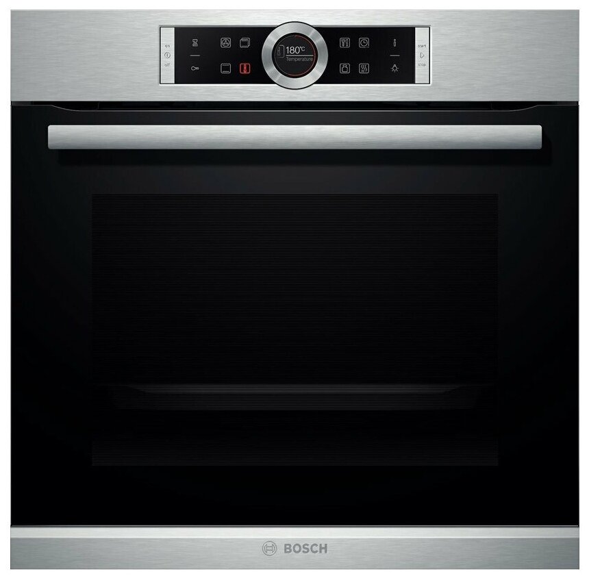 фото Встраиваемый электрический духовой шкаф bosch hrg635bs1 silver, black